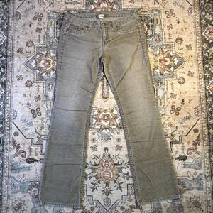 Y2k True Religion Corduroy Flare Jeans Army Green Early 2000s Size 31